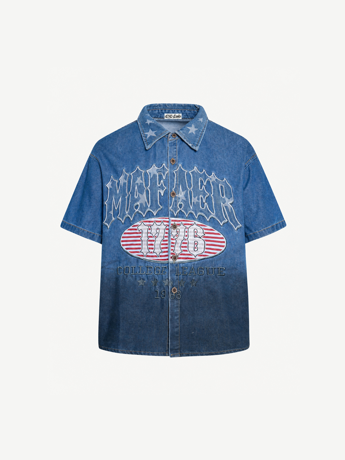 [Copy]OYL-Lab Towel Embroidery Cat Paw Flower Shirt
