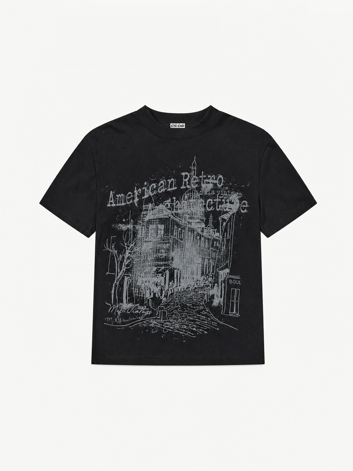 [Copy][Copy][Copy][Copy][Copy][Copy]OYL-Lab  Acid Wash Thorn Crown Portrait Tee