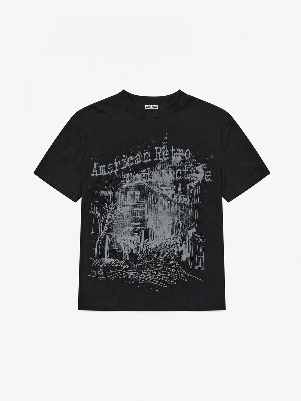 [Copy][Copy][Copy][Copy][Copy][Copy]OYL-Lab  Acid Wash Thorn Crown Portrait Tee