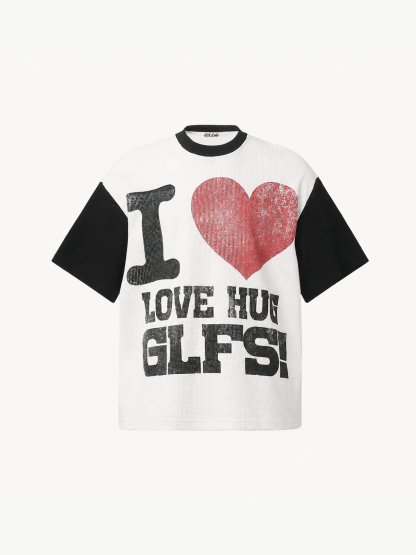 OYL-Lab Vintage Heart Slogan Waffle Tee