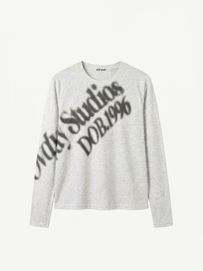 OYL-Lab Blur Text Long Sleeve Tee