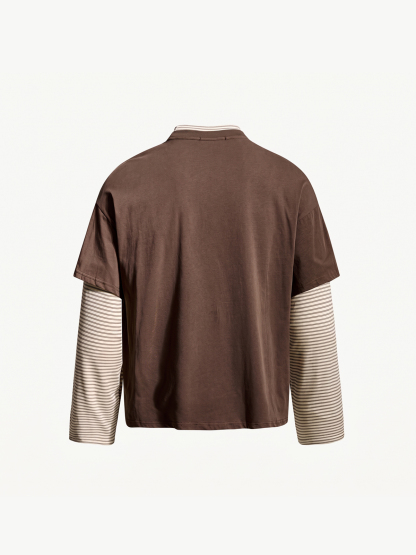 OYL-Lab Vintage Fake Two Piece Long Sleeve Tee