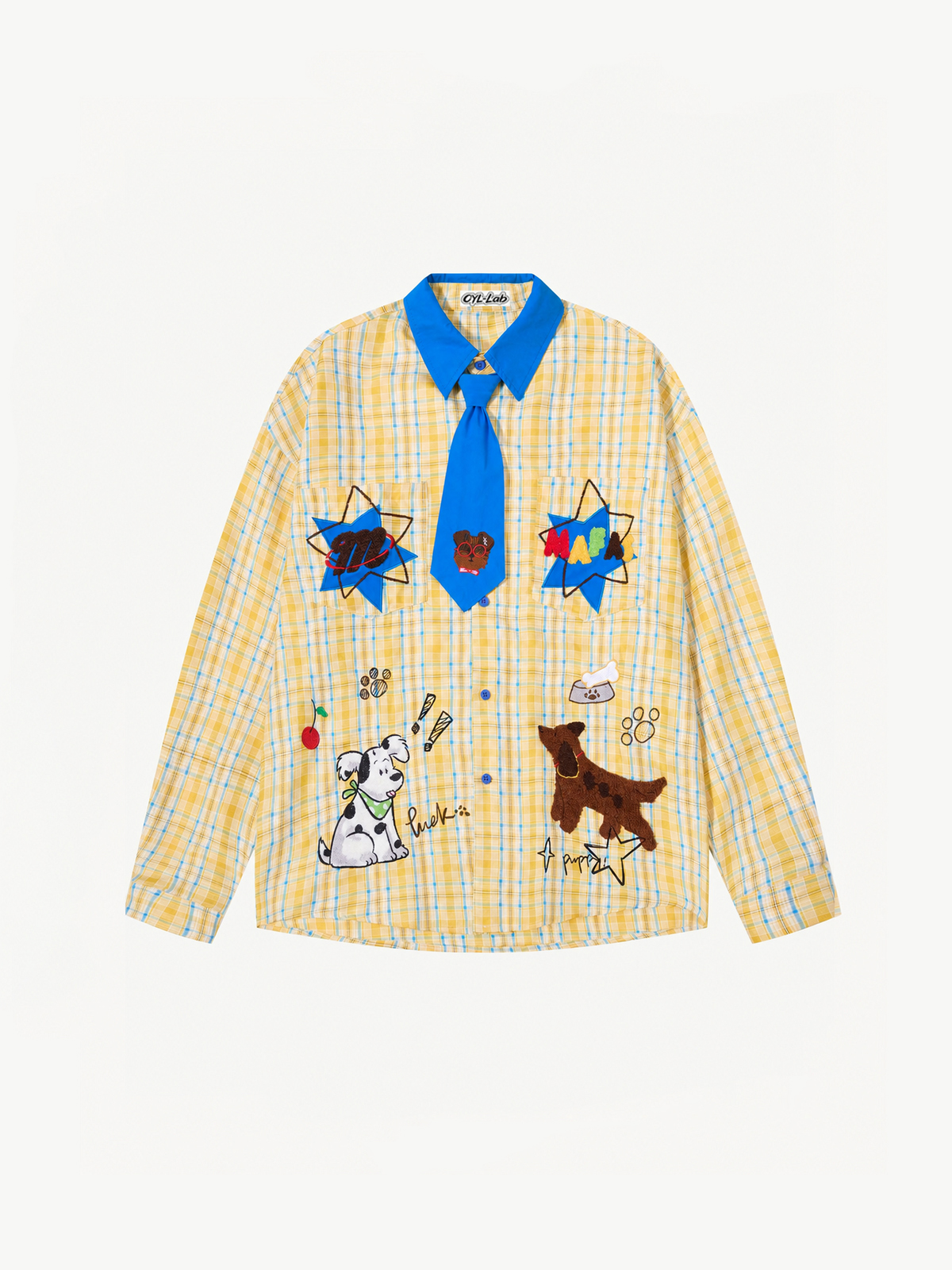 [Copy][Copy][Copy]OYL-Lab Cat Embroidery Long Sleeve Shirt