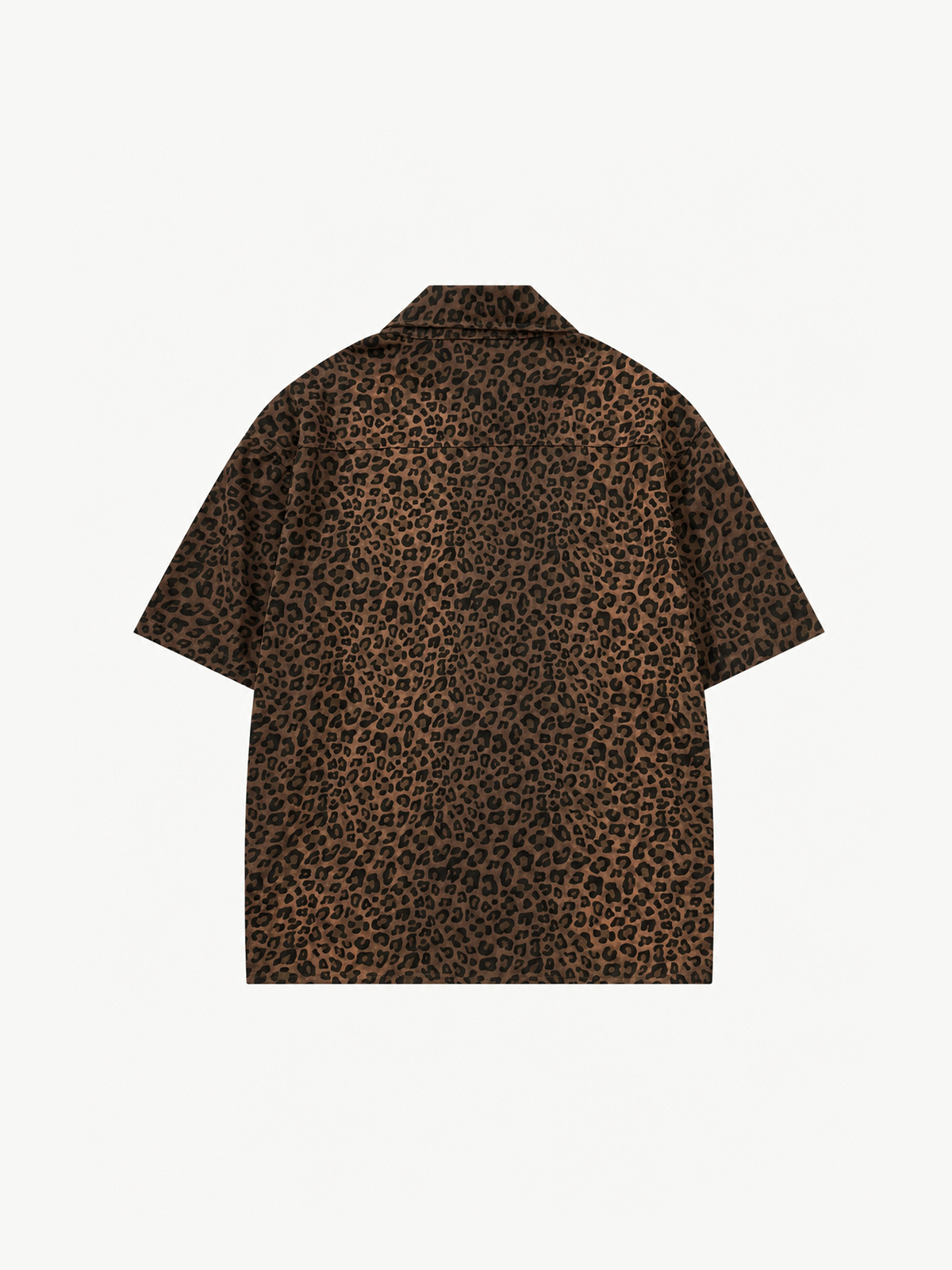 OYL-Lab Leopard Print Flocking Heart Short Sleeve Shirt
