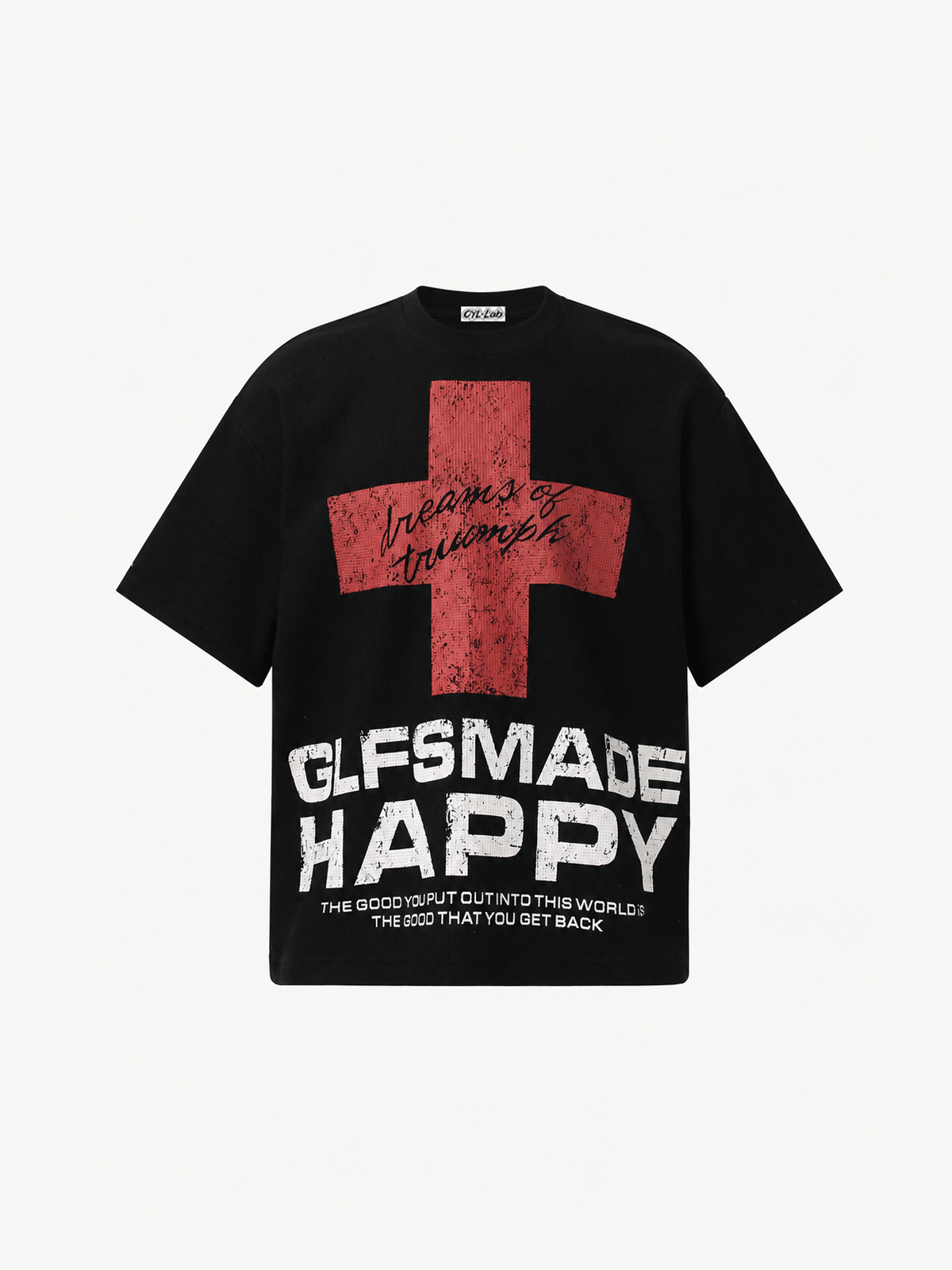 OYL-Lab Vintage Waffle Knit Cross  Tee