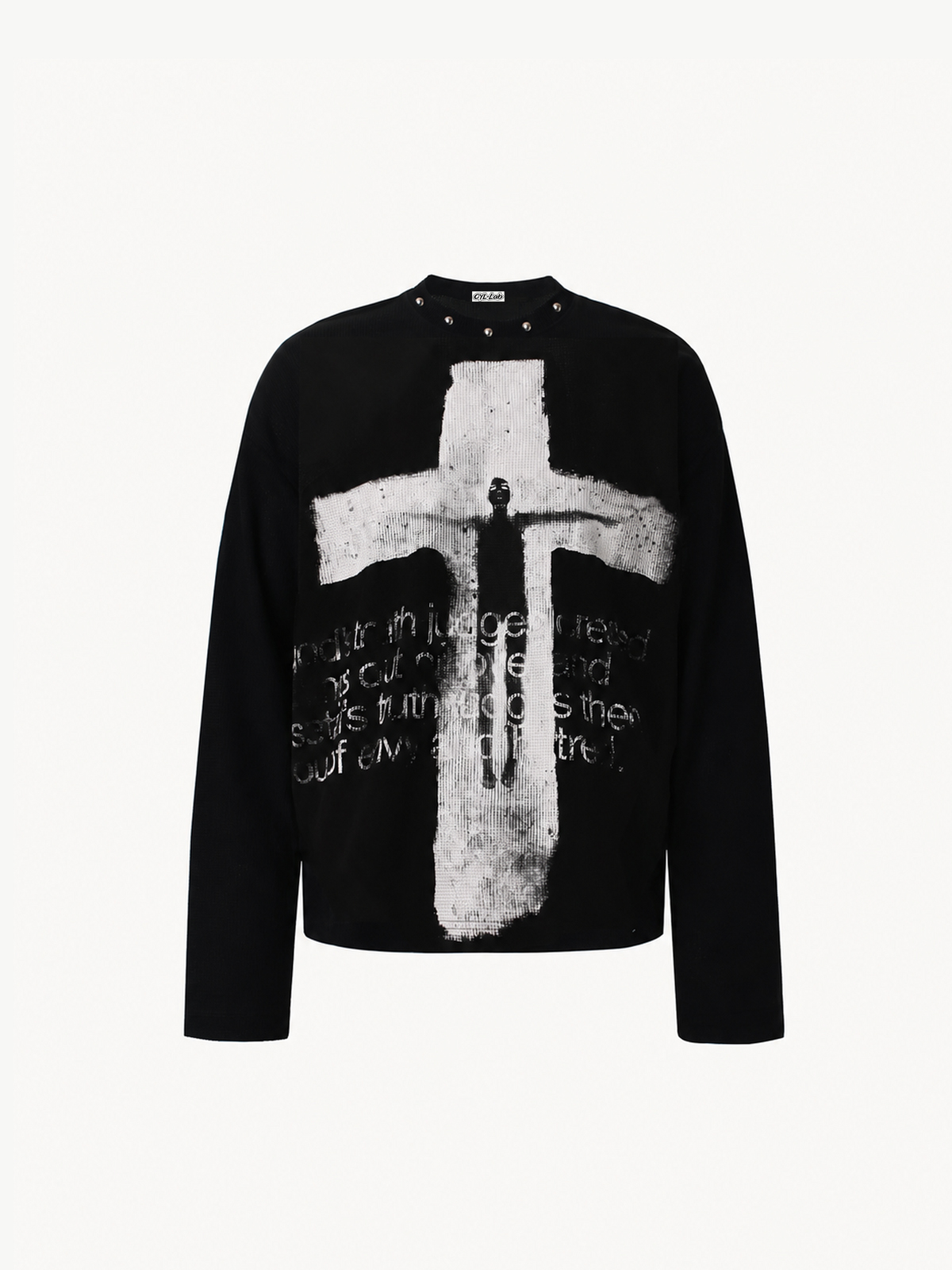 OYL-Lab Waffle Cross Vintage Graphic Long Sleeve Tee