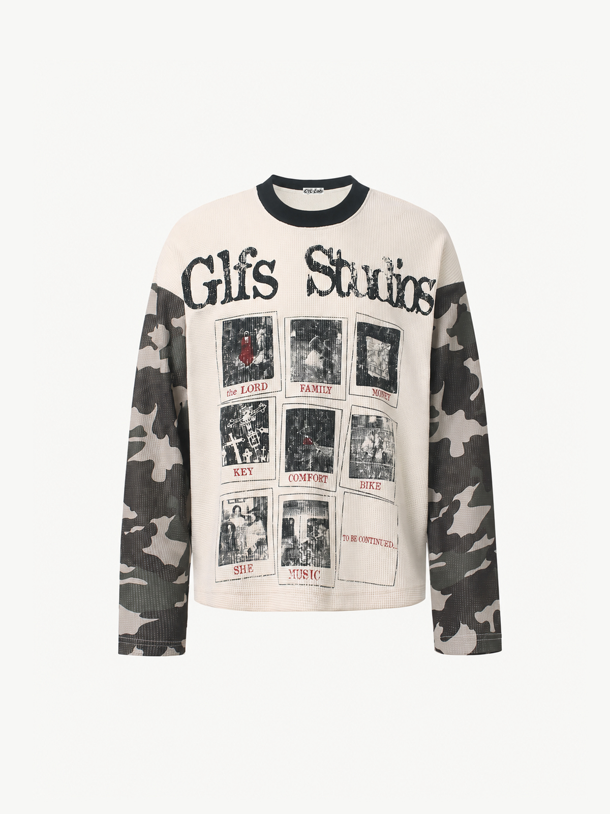 OYL-Lab Waffle Camo Vintage Long Sleeve Tee