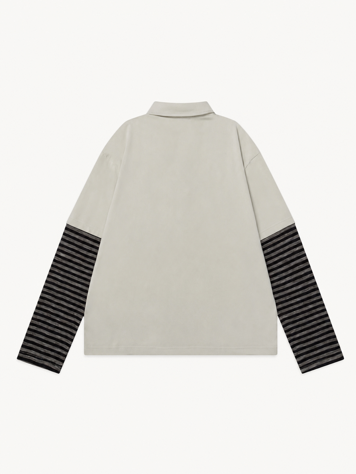 OYL-Lab Striped Layered Polo Long Sleeve Tee