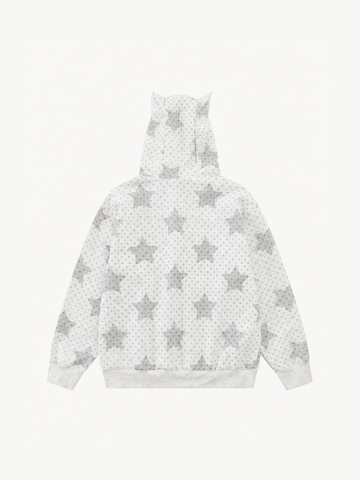 OYL-Lab Star Print  Embroidery Zip Up Hoodie