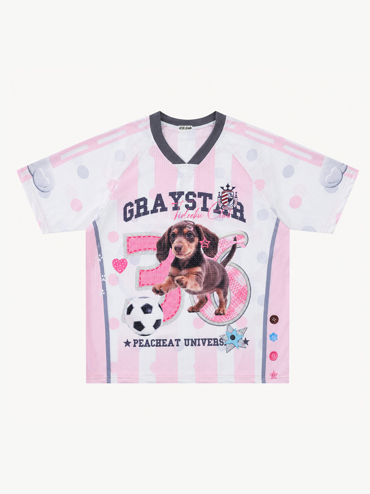 [Copy]OYL-Lab Vintage Cartoon Mesh Soccer Jersey Tee