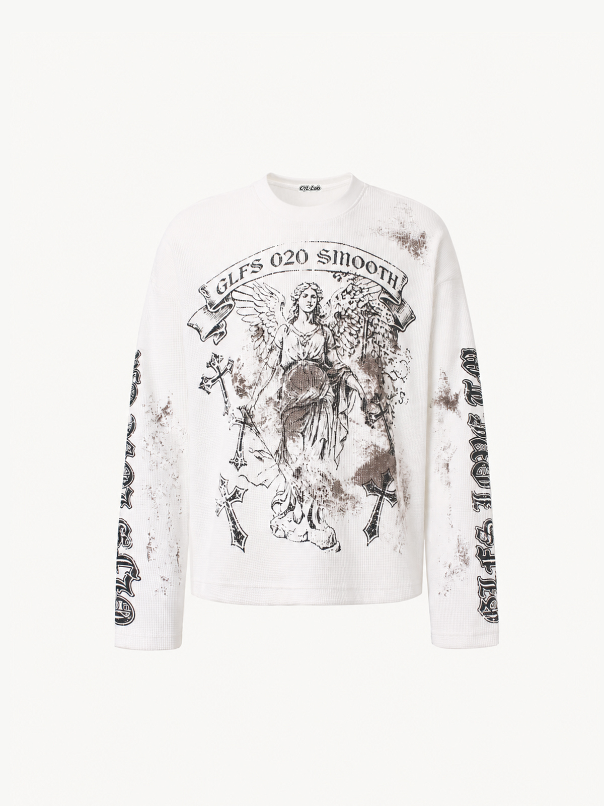 OYL-Lab Distressed Angel Cross Long Sleeve Tee