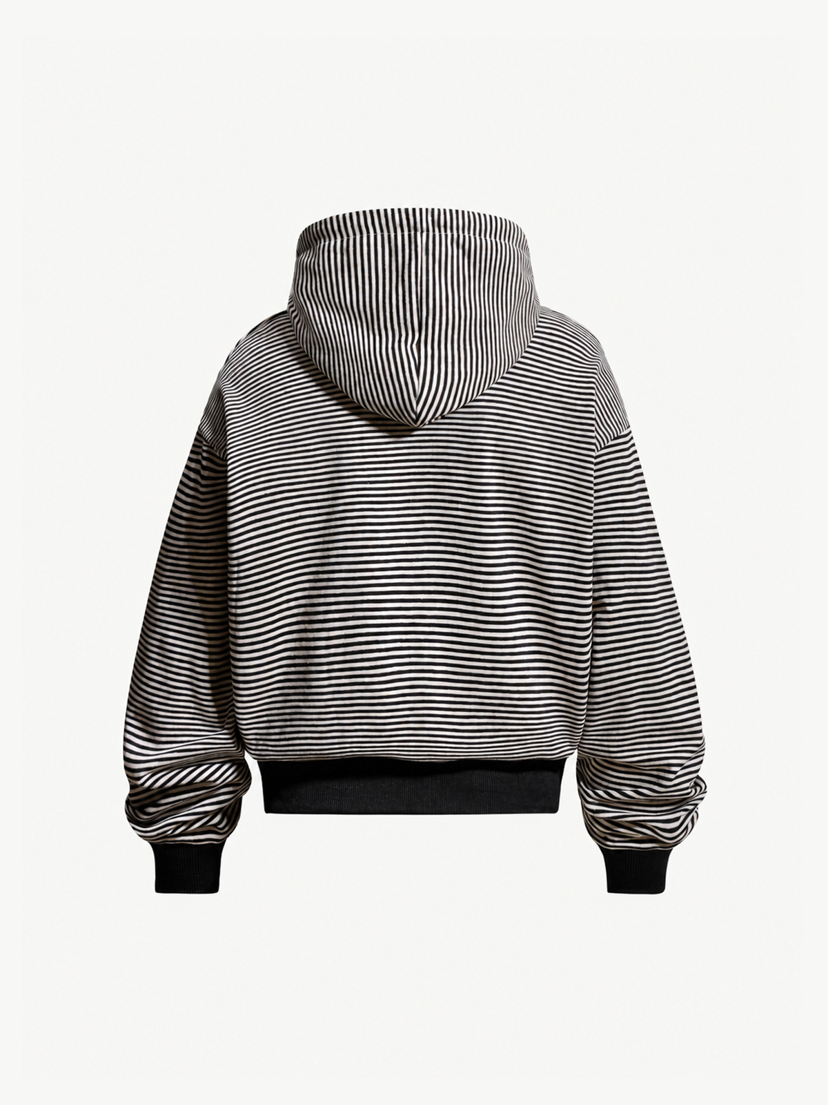 OYL-Lab Striped Military Embroidered Zip Up Cropped Hoodie 