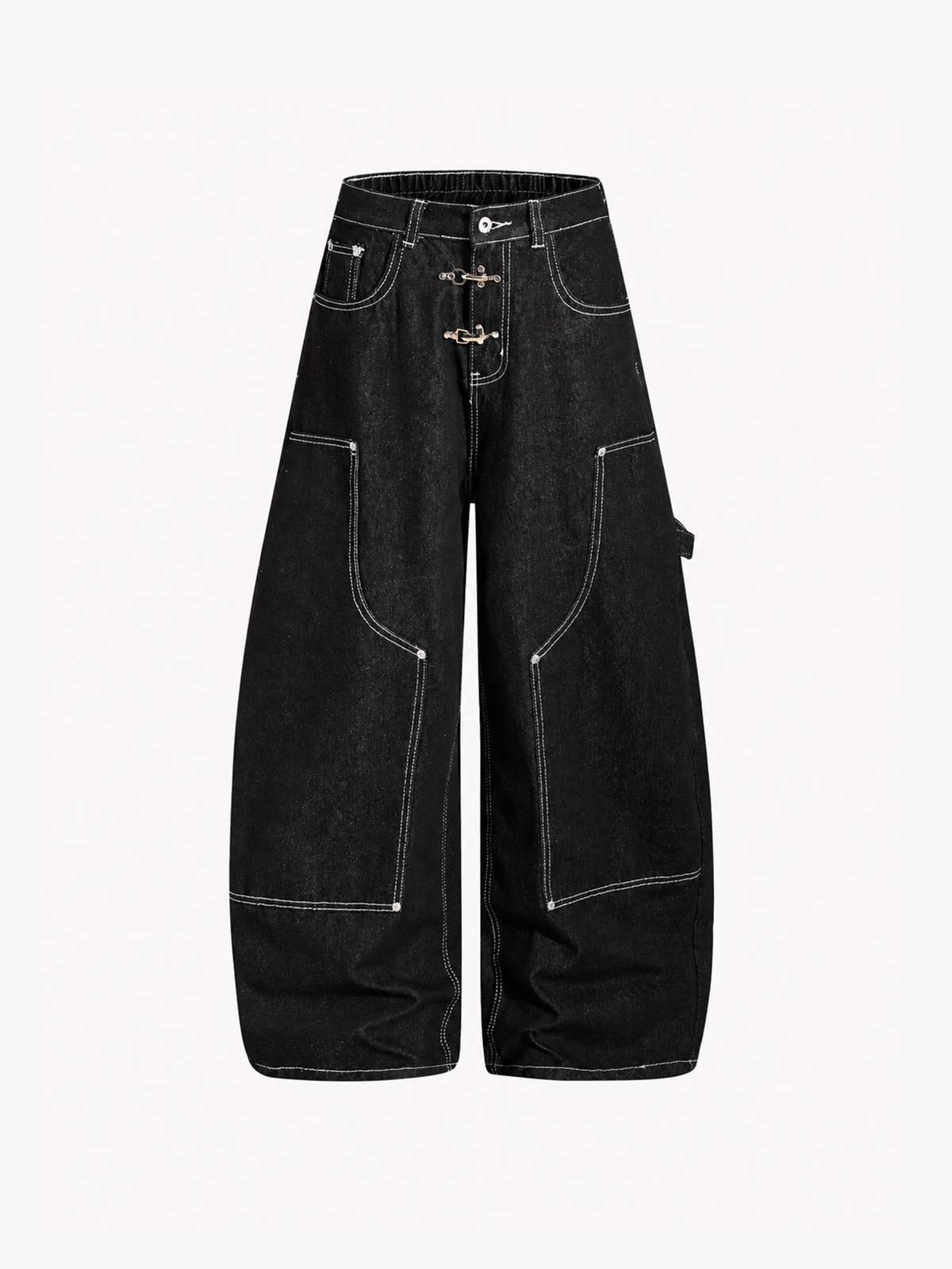 OYL-Lab Contrast Stitch Baggy Carpenter Jeans