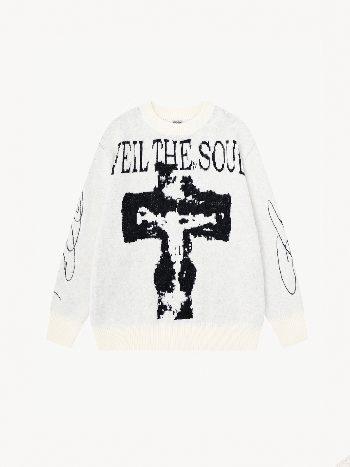 OYL-Lab Cross Figure Jacquard Crewneck Sweater