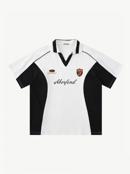 缺图OYL-Lab Retro Color Block #08 Soccer Polo Jersey Tee