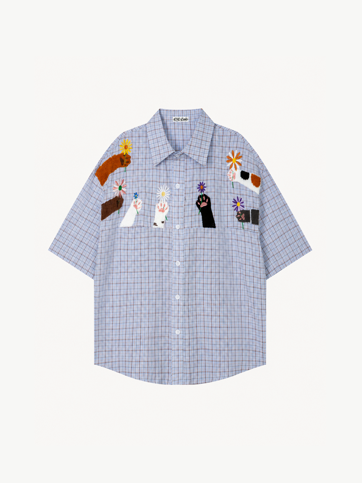 [Copy]OYL-Lab  90s Varsity 94 Print Patchwork Shirt