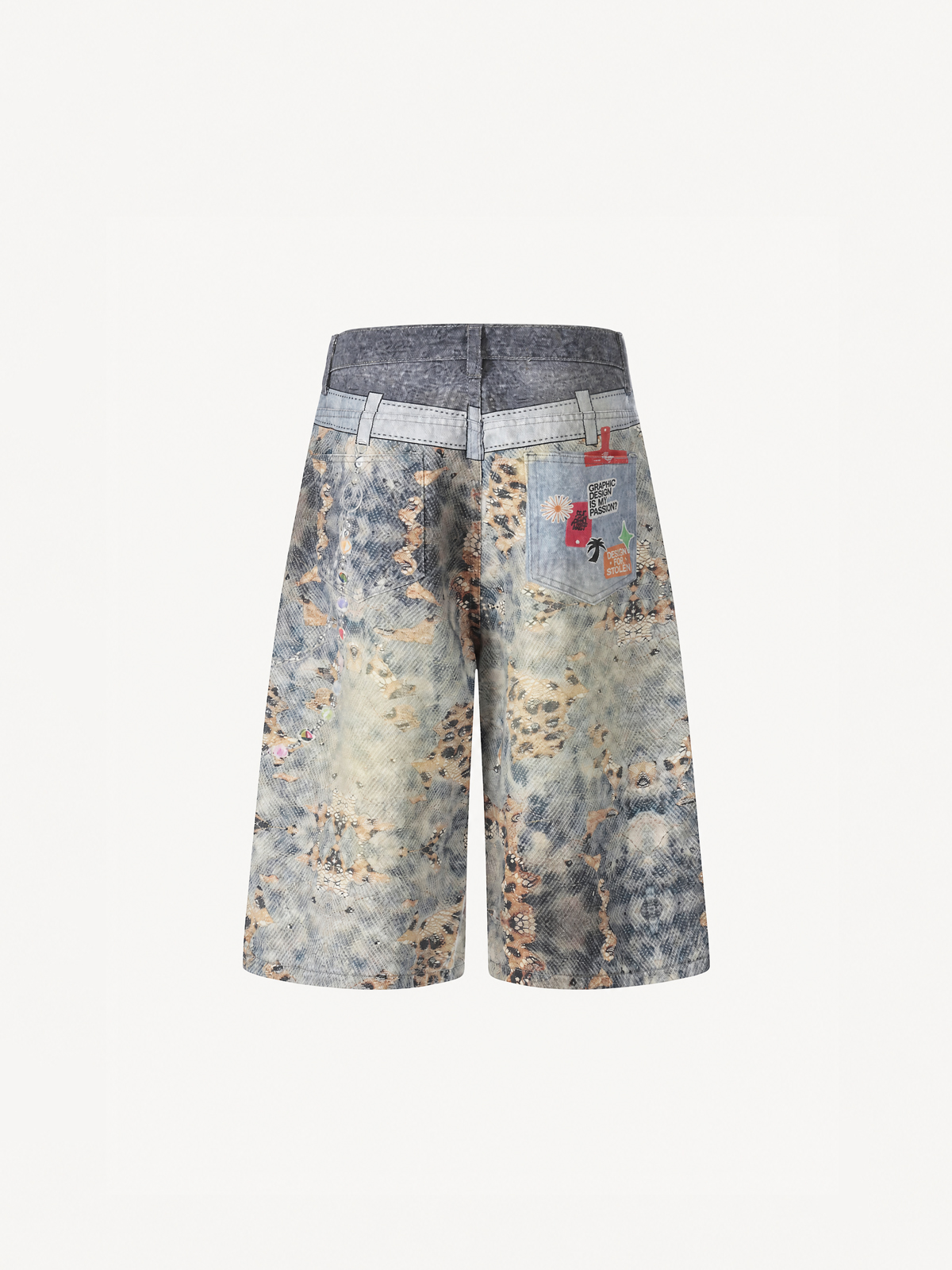 [Copy][Copy][Copy][Copy][Copy]OYL-Lab Star Patch Washed Denim Jorts