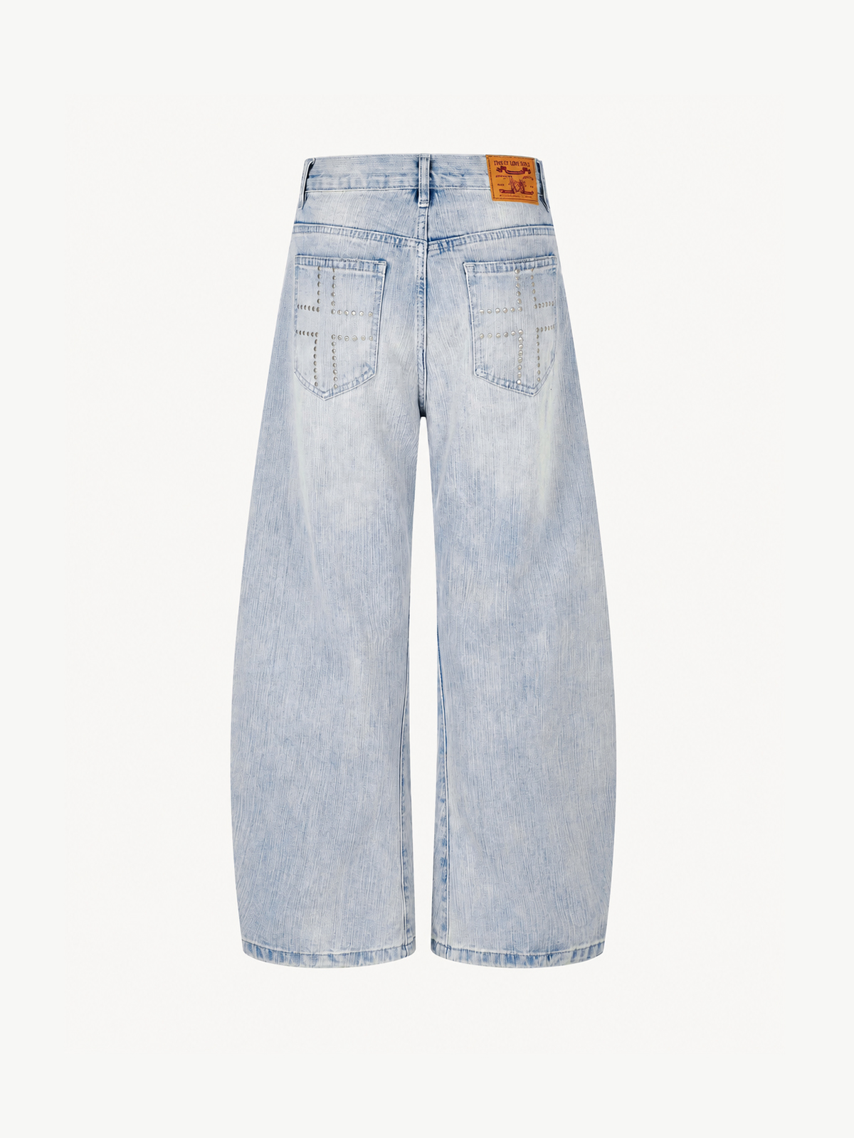 OYL-Lab Curved Seam Baggy Rivet Washed Jeans