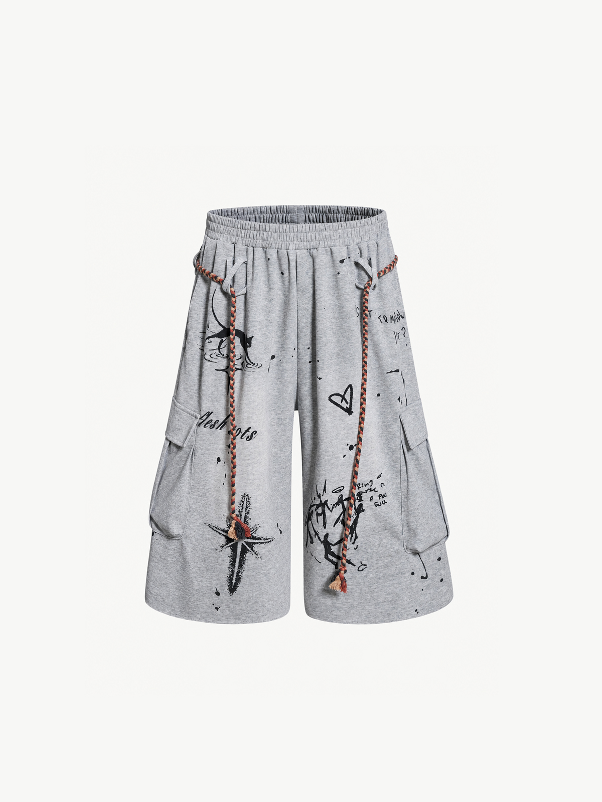 OYL-Lab Graffiti Print Cargo Sweat Shorts