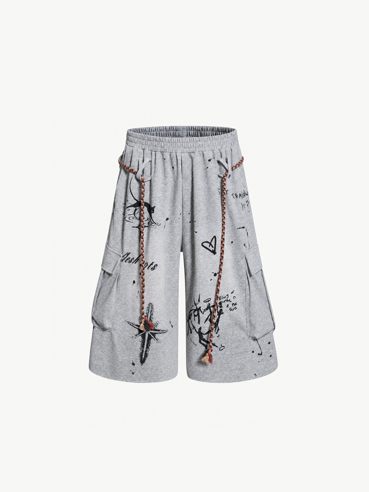 OYL-Lab Graffiti Print Cargo Sweat Shorts