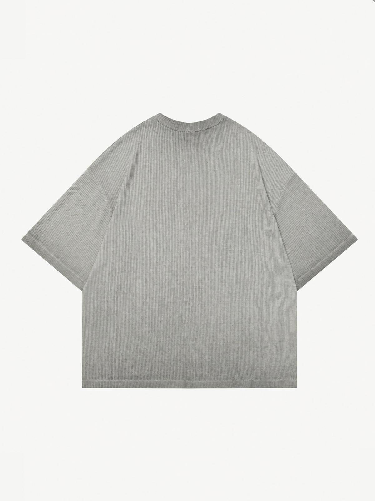 OYL-Lab Waffle Rib Distressed Letter Print Tee