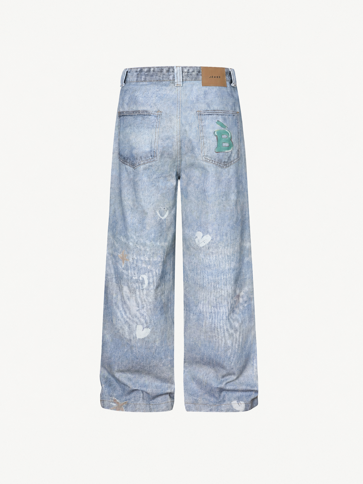 [Copy]OYL-Lab Curved Seam Baggy Rivet Washed Jeans
