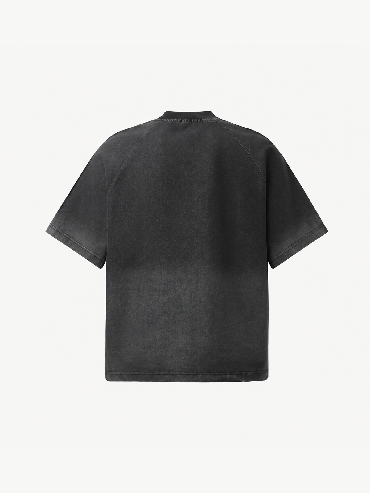 OYL-Lab Frayed Patch Embroidery Acid Wash Tee