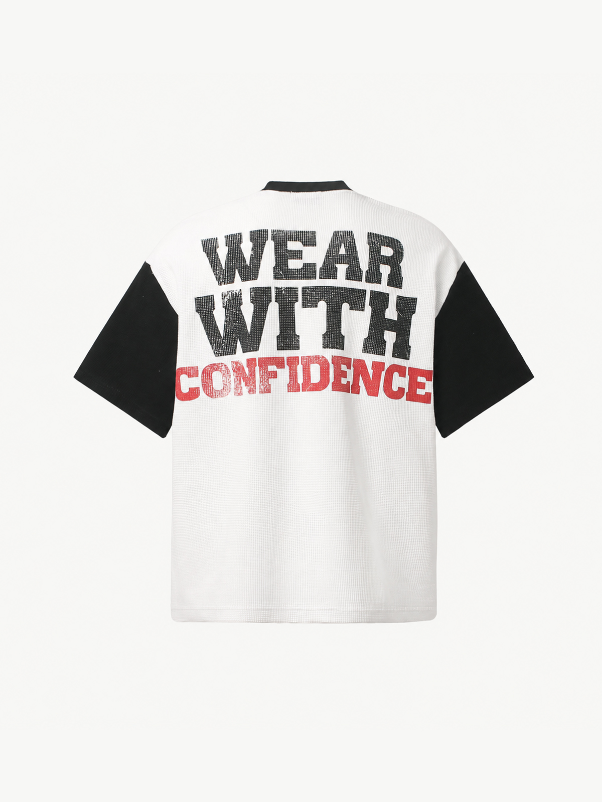 OYL-Lab Vintage Heart Slogan Waffle Tee