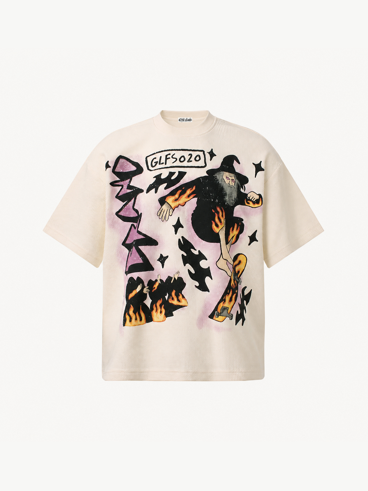 [Copy][Copy][Copy][Copy][Copy][Copy][Copy][Copy]OYL-Lab Waffle Rib Distressed Letter Print Tee