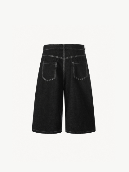 OYL-Lab Towel Embroidered Star Baggy Denim Jorts