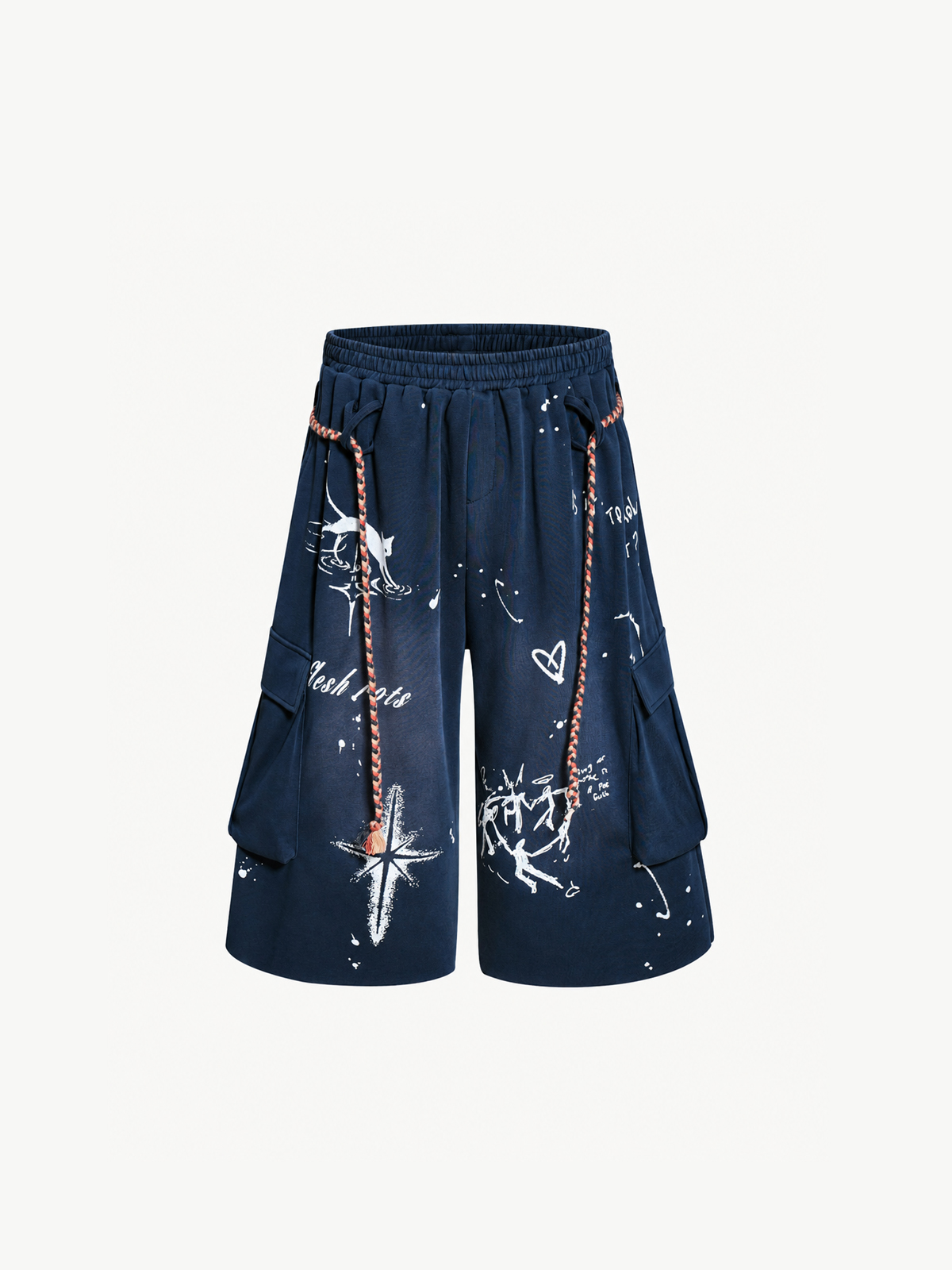 OYL-Lab Graffiti Print Cargo Sweat Shorts