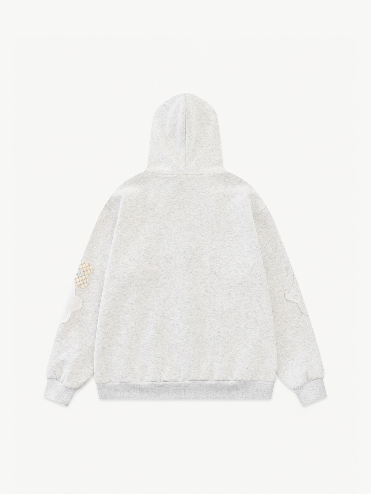 OYL-Lab Star Patch Button Detail Zip Up Hoodie