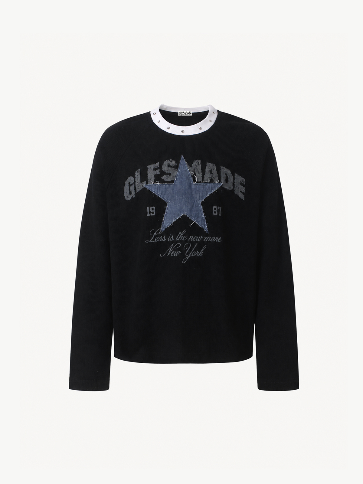 OYL-Lab Star Applique Waffle Long Sleeve Tee