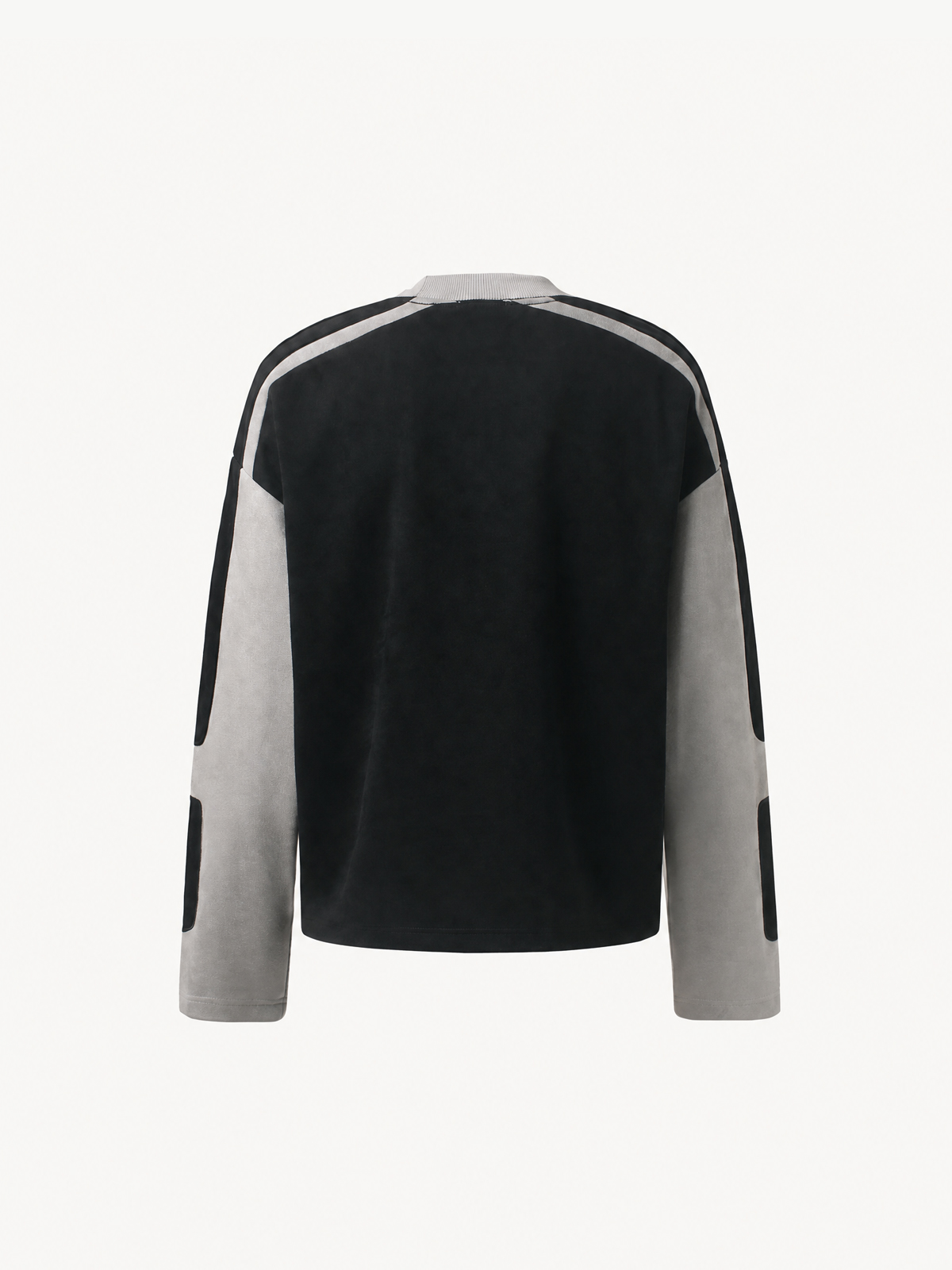 OYL-Lab Suede Patchwork Long Sleeve Tee