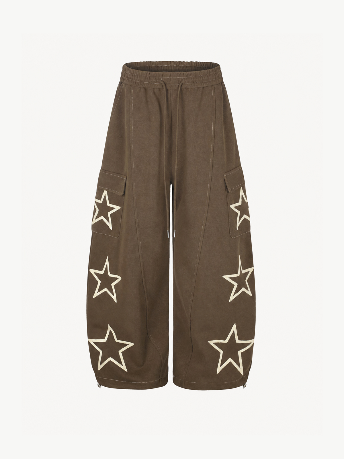 OYL-Lab Star Embroidered Cargo Pocket Baggy Sweatpants