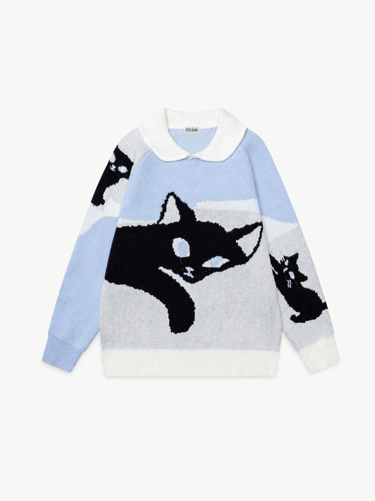 OYL-Lab Lazy Cat Jacquard  Sweater