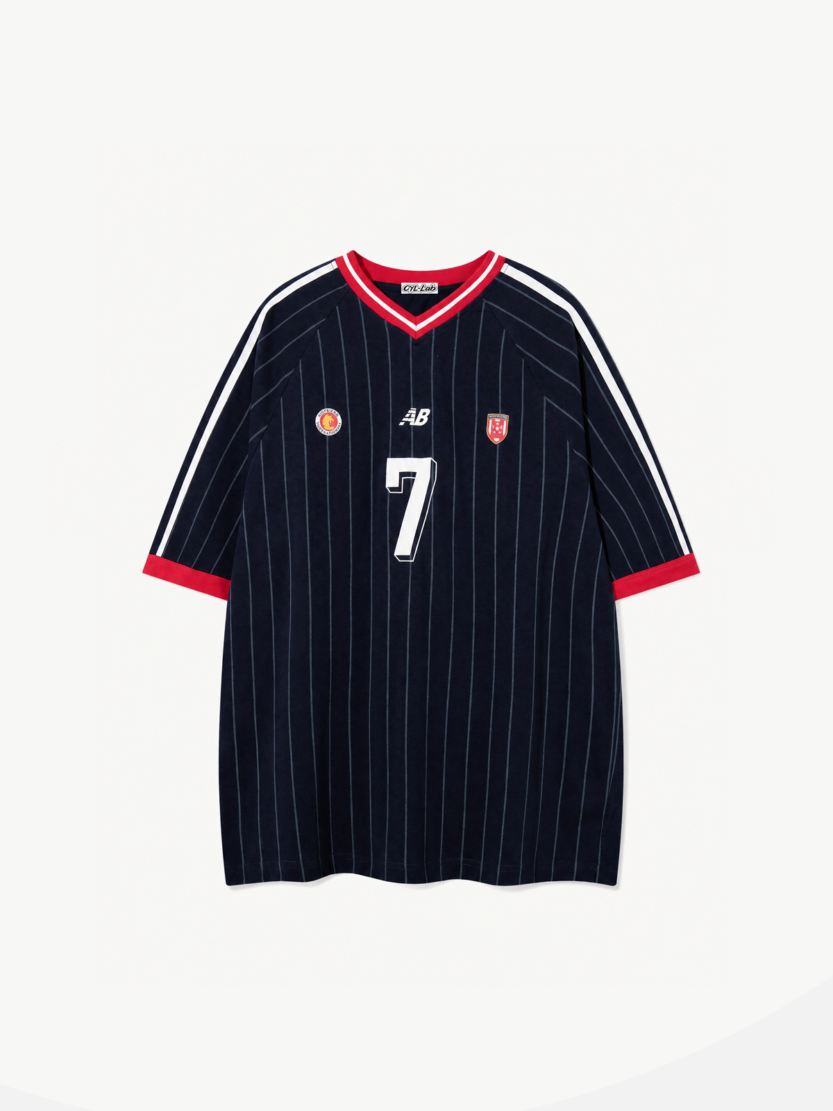 差图Vintage Striped #7 Soccer Jersey Tee