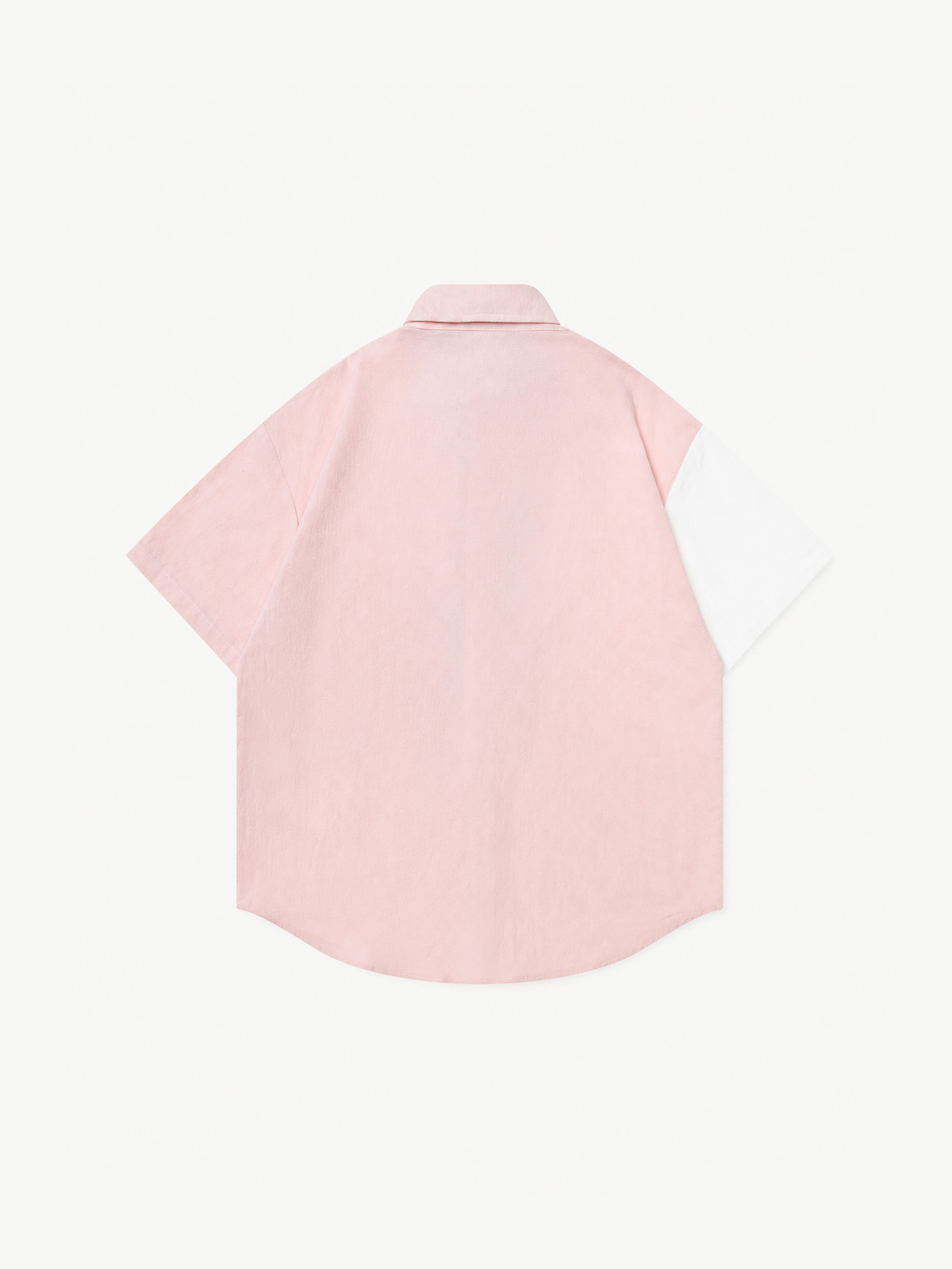 OYL-Lab Color Block Cat Embroidery  Short Sleeve Shirt