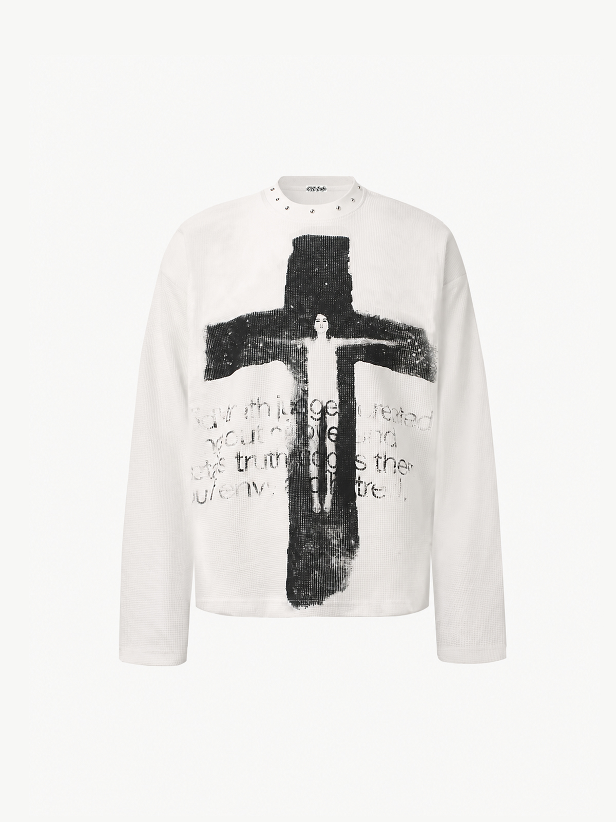 OYL-Lab Waffle Cross Vintage Graphic Long Sleeve Tee