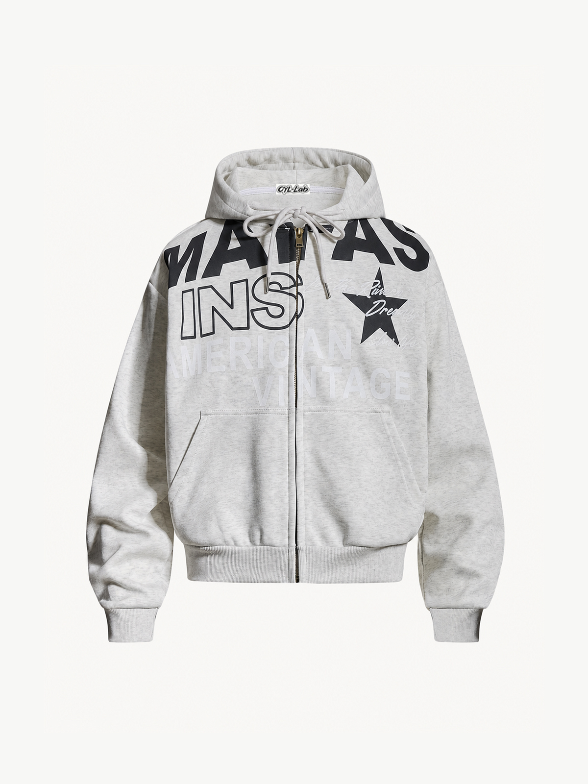 OYL-Lab Vintage Graphic Zip Up Hoodie