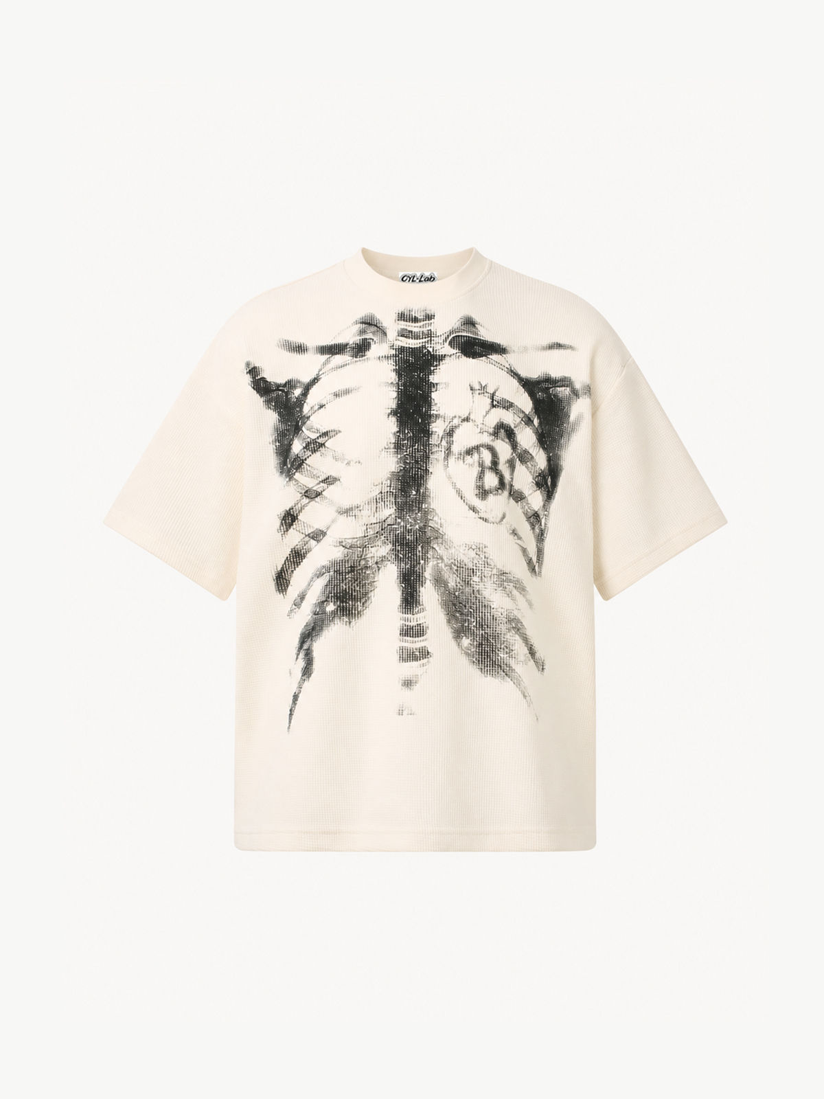 OYL-Lab Waffle Knit Skeleton Graphic Tee