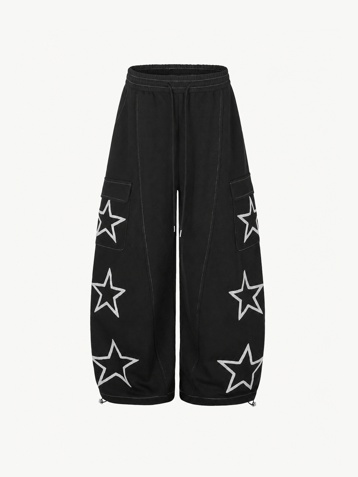OYL-Lab Star Embroidered Cargo Pocket Baggy Sweatpants