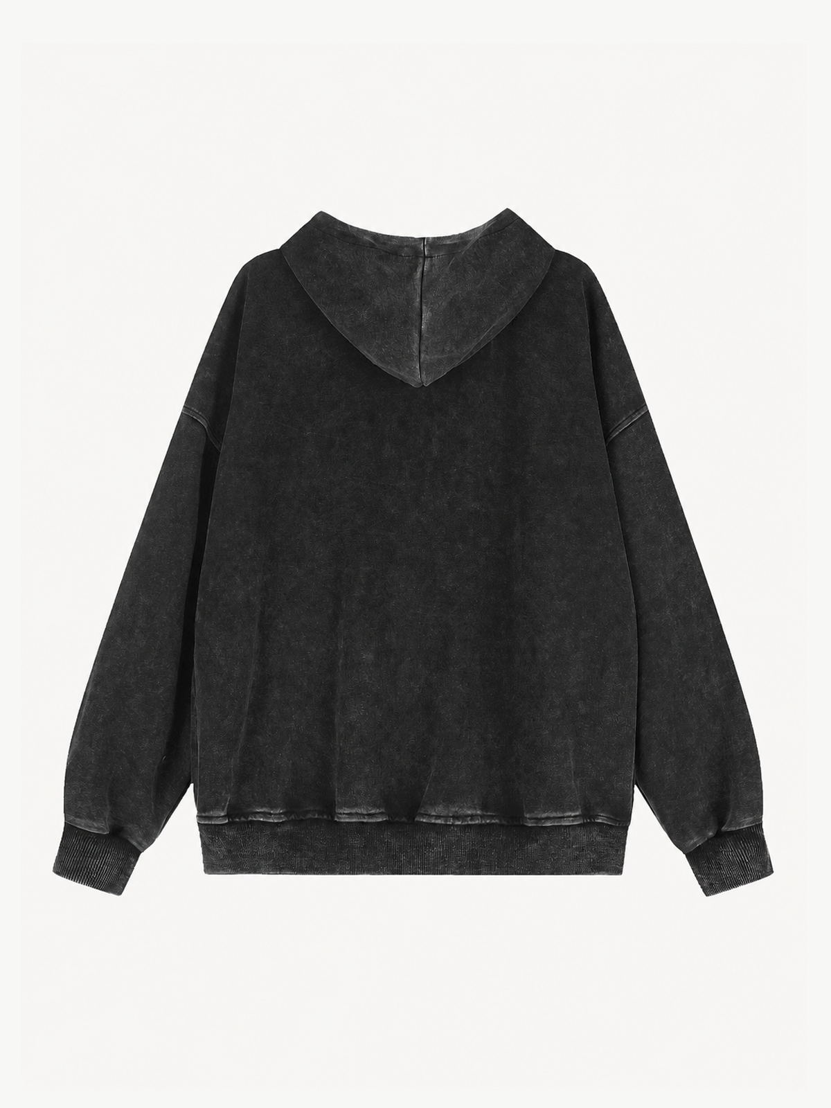 OYL-Lab Washed Black & Leopard Star Stud Zip Up Hoodie