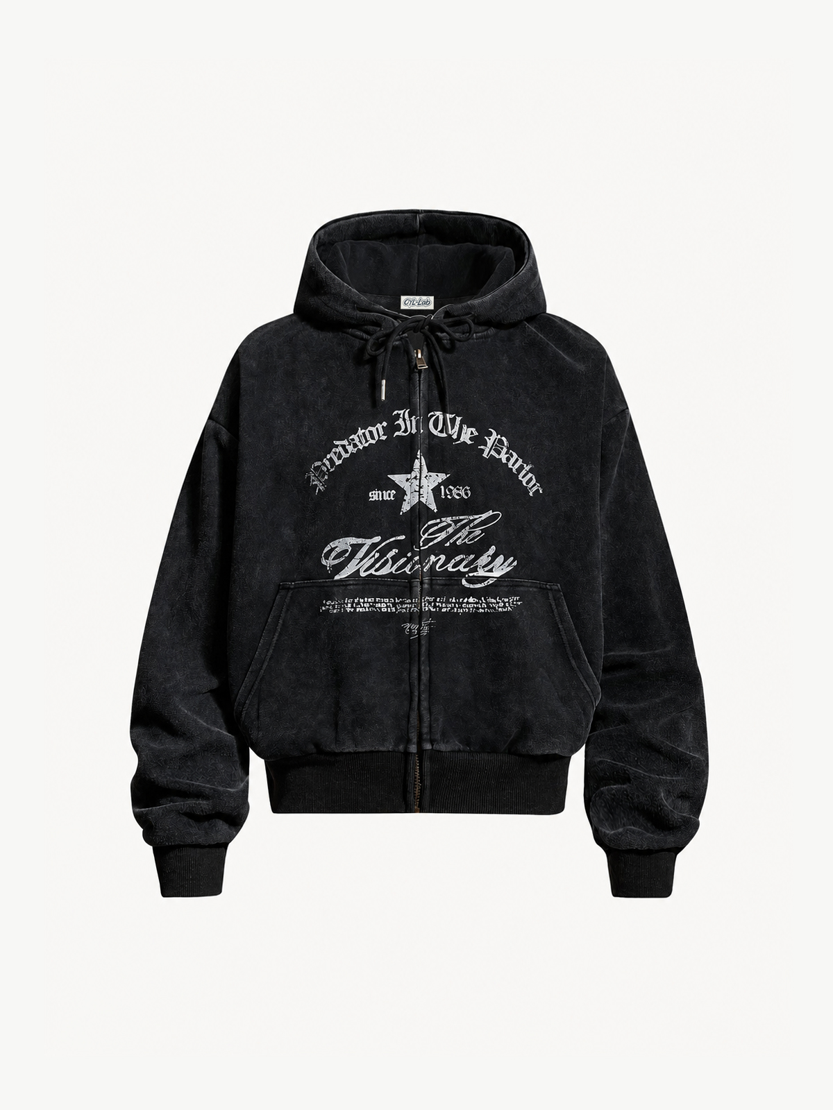 OYL-Lab Vintage Star Graphic Zip Up Hoodie