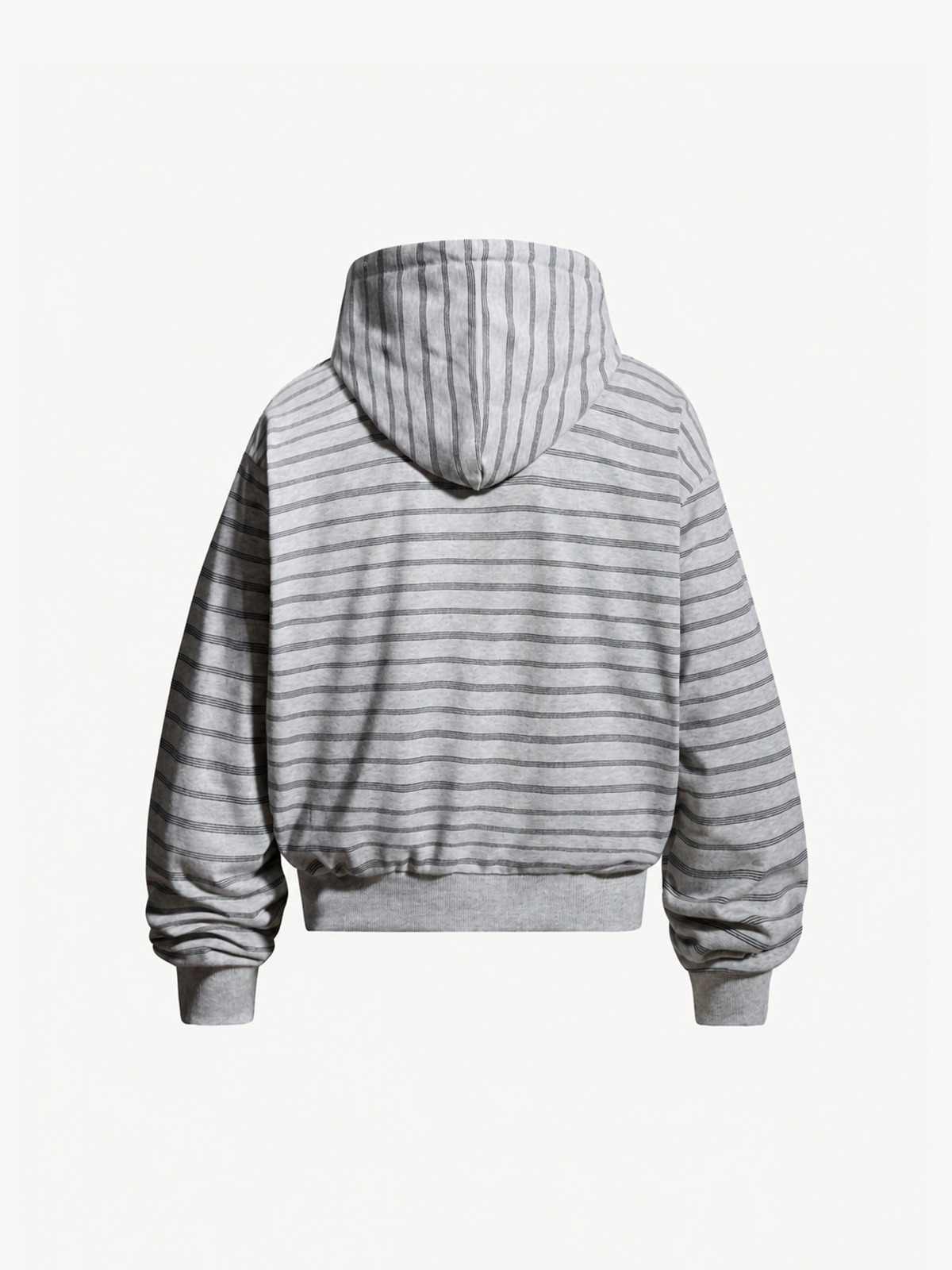 OYL‑Lab Striped Full‑Zip Cropped Hoodie