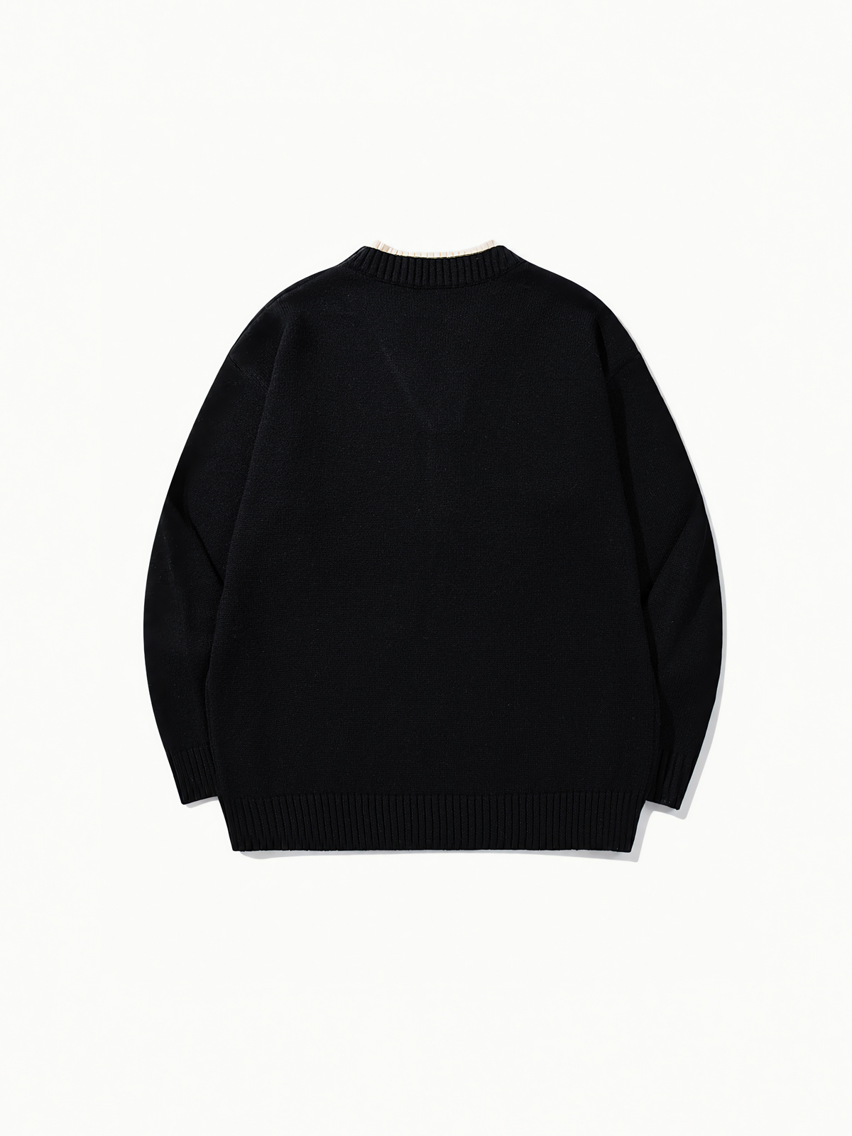 OYL-Lab Mock‑Layer Henley Knit Sweater