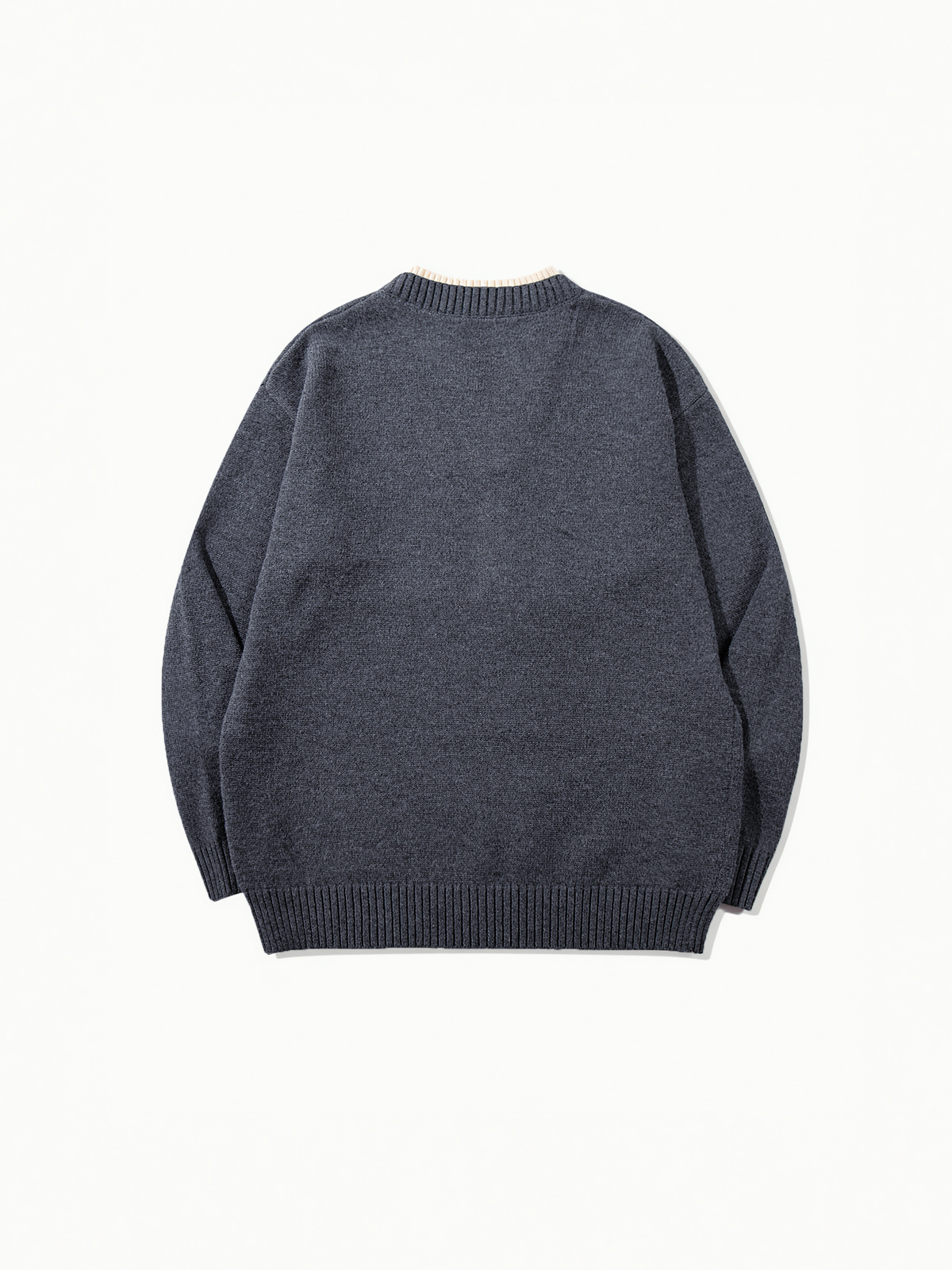 OYL-Lab Mock‑Layer Henley Knit Sweater