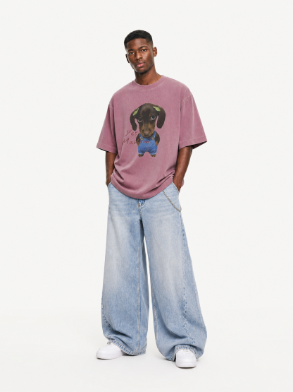 [Copy]OYL-Lab  Acid Wash Thorn Crown Portrait Tee