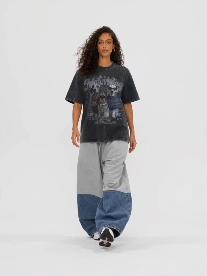 OYL-Lab Two-Tone Sweat  Baggy Pants