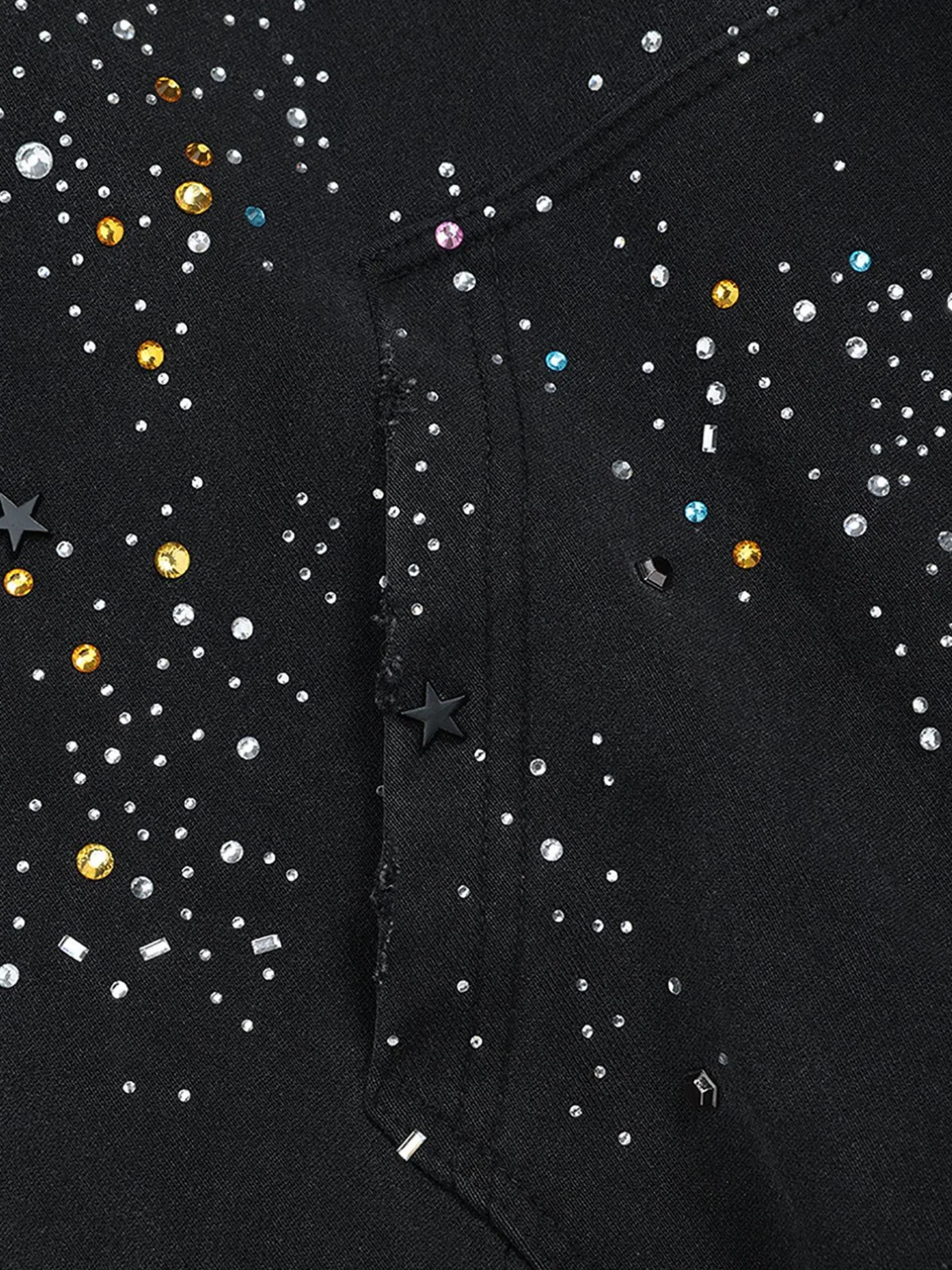 Vintage Washed Black Star Embellished Zip Up Oversized Hoodie Jacket [erp-image:1ddf2093258c819001d1a5d5]